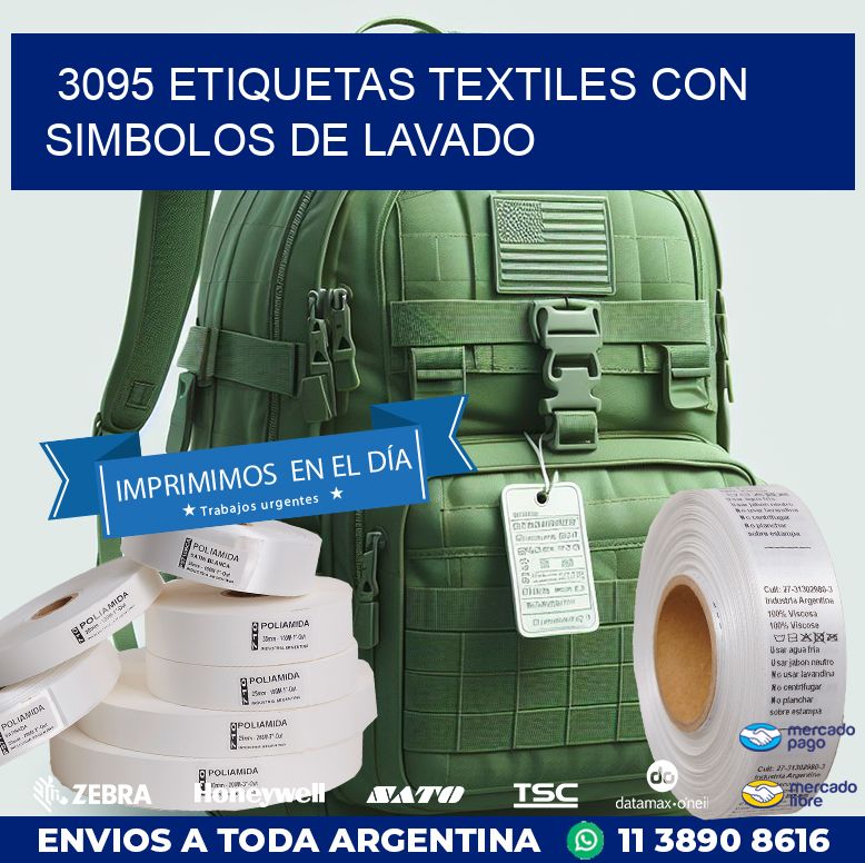 3095 ETIQUETAS TEXTILES CON SIMBOLOS DE LAVADO