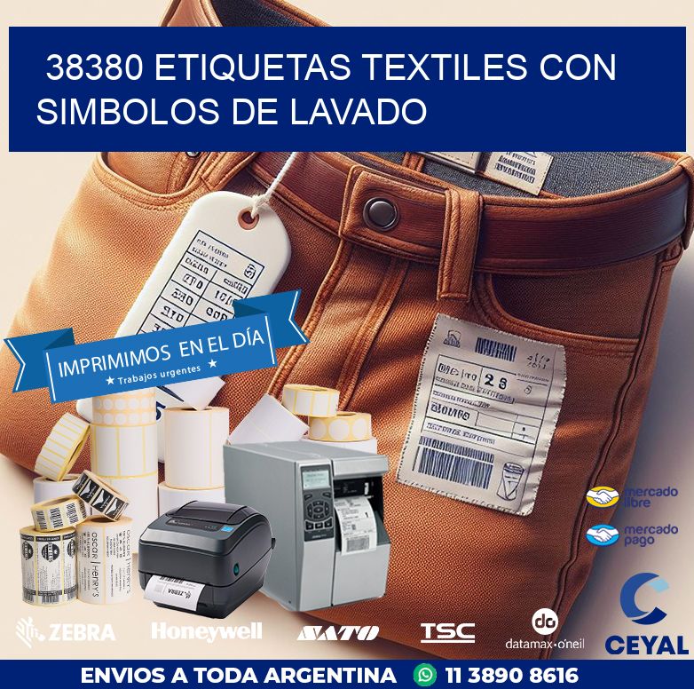 38380 ETIQUETAS TEXTILES CON SIMBOLOS DE LAVADO