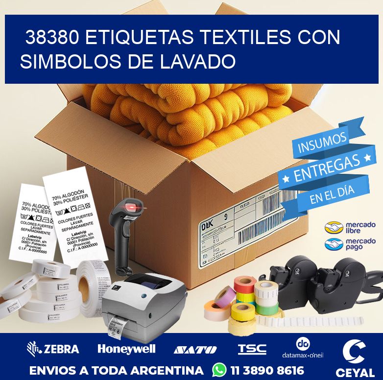 38380 ETIQUETAS TEXTILES CON SIMBOLOS DE LAVADO