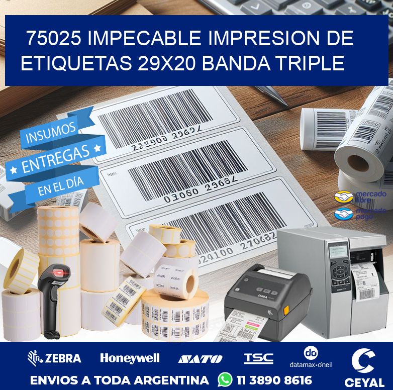 75025 IMPECABLE IMPRESION DE ETIQUETAS 29X20 BANDA TRIPLE