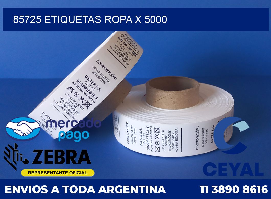 85725 ETIQUETAS ROPA X 5000