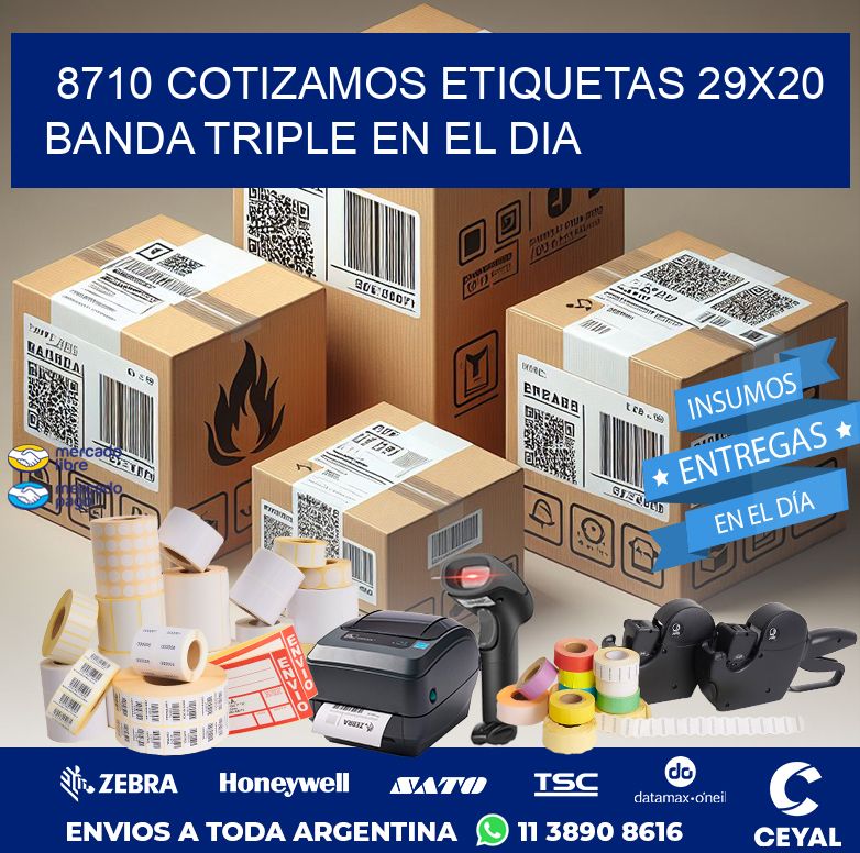 8710 COTIZAMOS ETIQUETAS 29X20 BANDA TRIPLE EN EL DIA