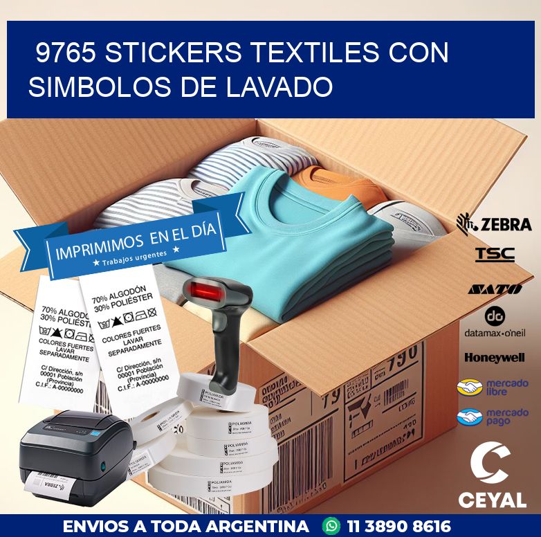 9765 STICKERS TEXTILES CON SIMBOLOS DE LAVADO
