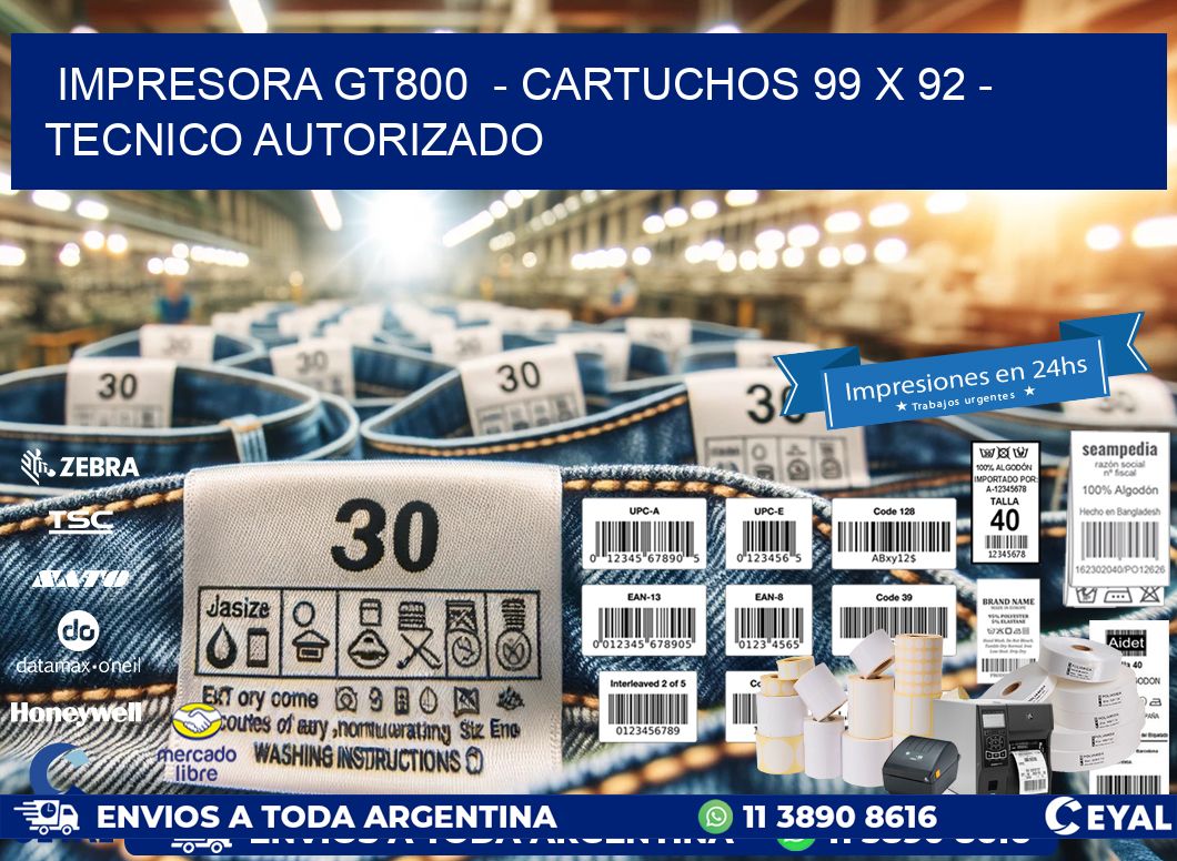IMPRESORA GT800  - CARTUCHOS 99 x 92 - TECNICO AUTORIZADO