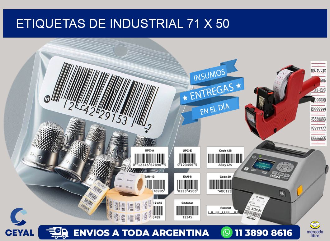 etiquetas de industrial 71 x 50