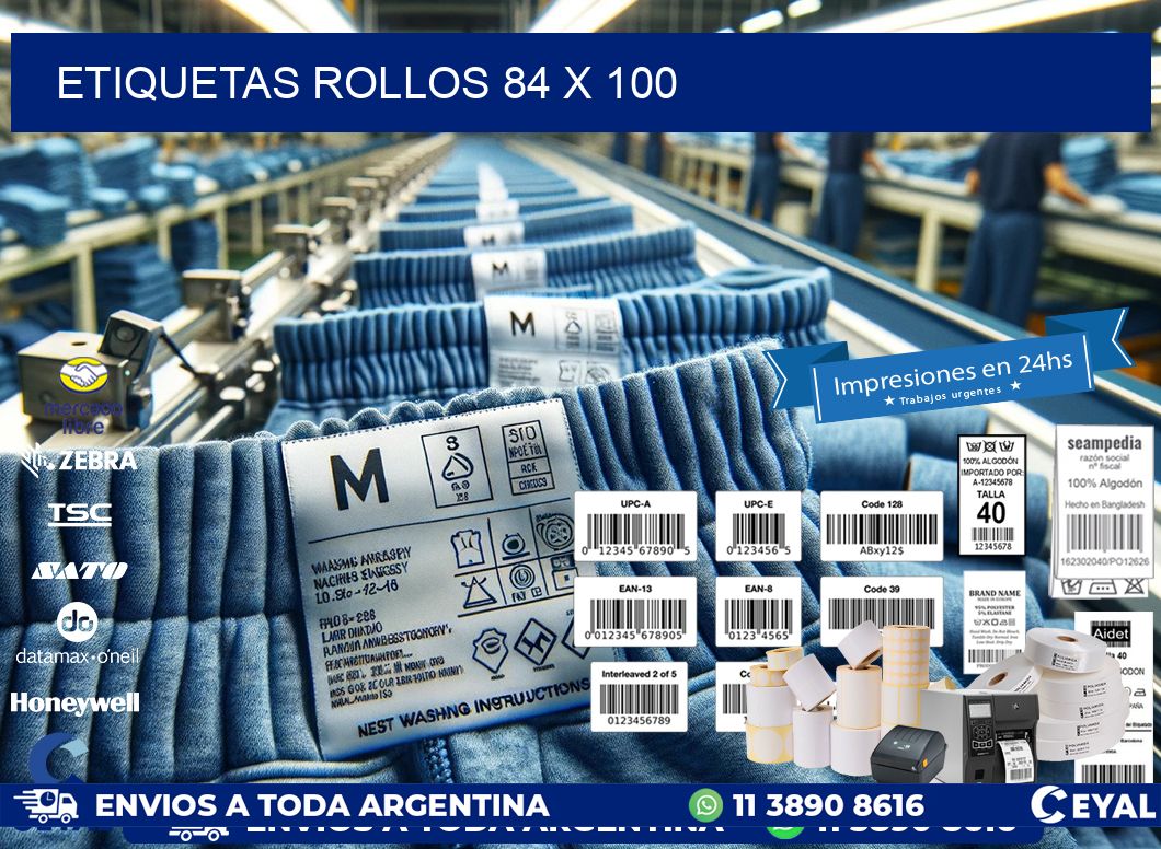 etiquetas rollos 84 x 100