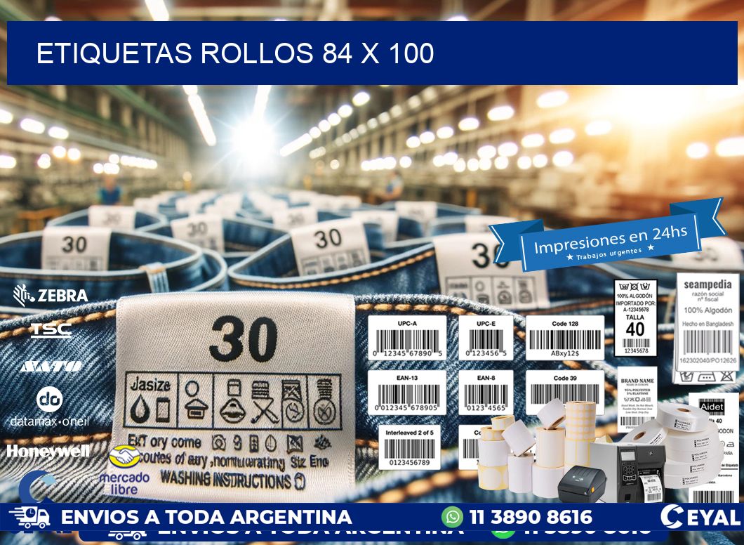 etiquetas rollos 84 x 100