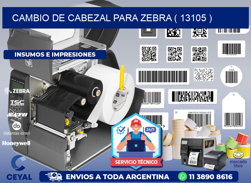 CAMBIO DE CABEZAL PARA ZEBRA ( 13105 )