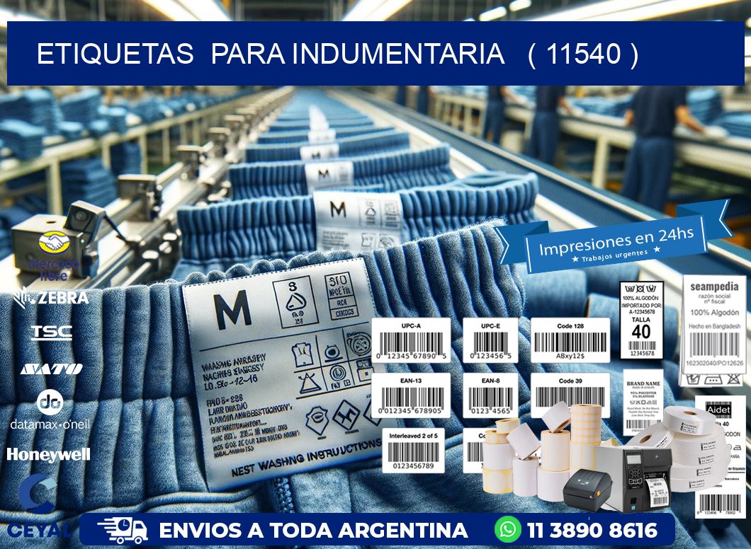 ETIQUETAS  PARA INDUMENTARIA   ( 11540 )