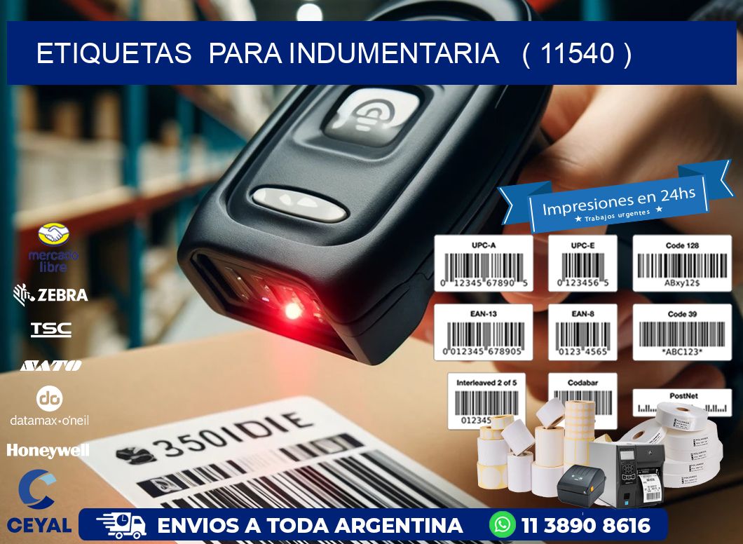 ETIQUETAS  PARA INDUMENTARIA   ( 11540 )