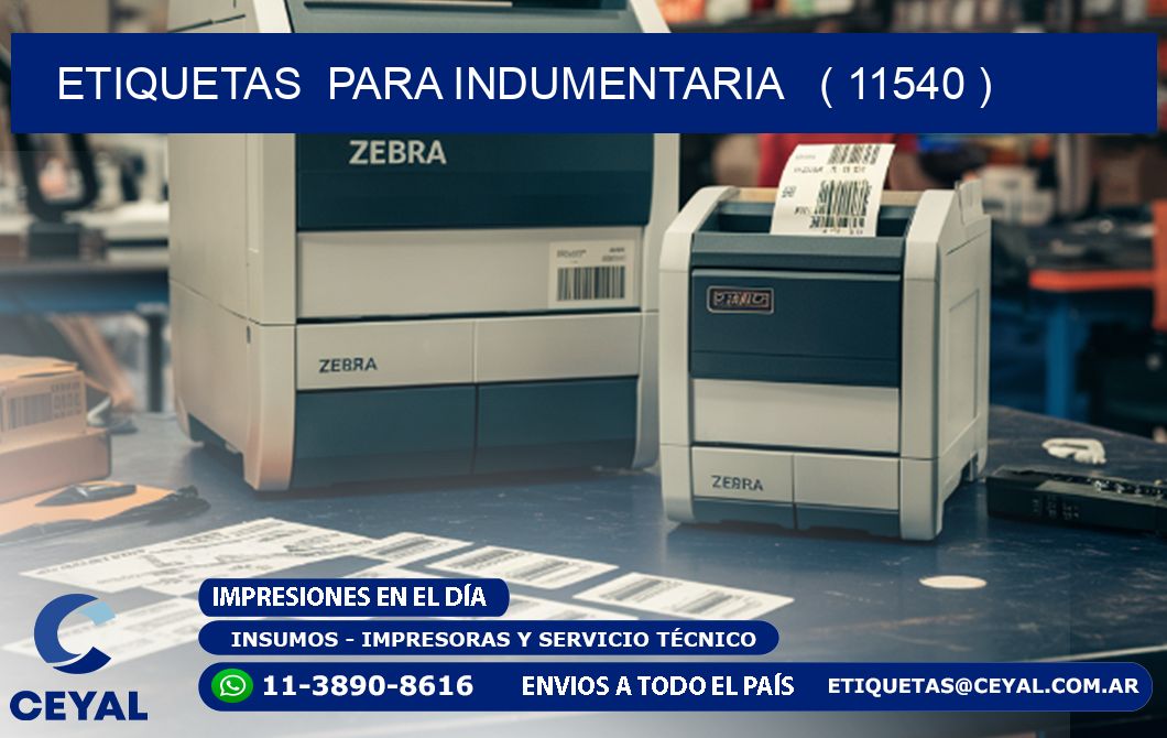 ETIQUETAS  PARA INDUMENTARIA   ( 11540 )
