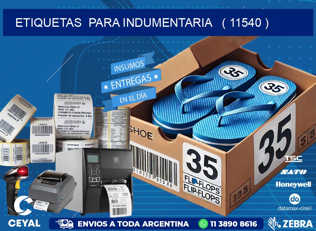 ETIQUETAS  PARA INDUMENTARIA   ( 11540 )