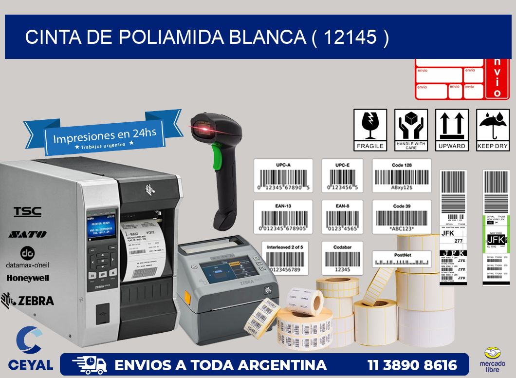 CINTA DE POLIAMIDA BLANCA ( 12145 )