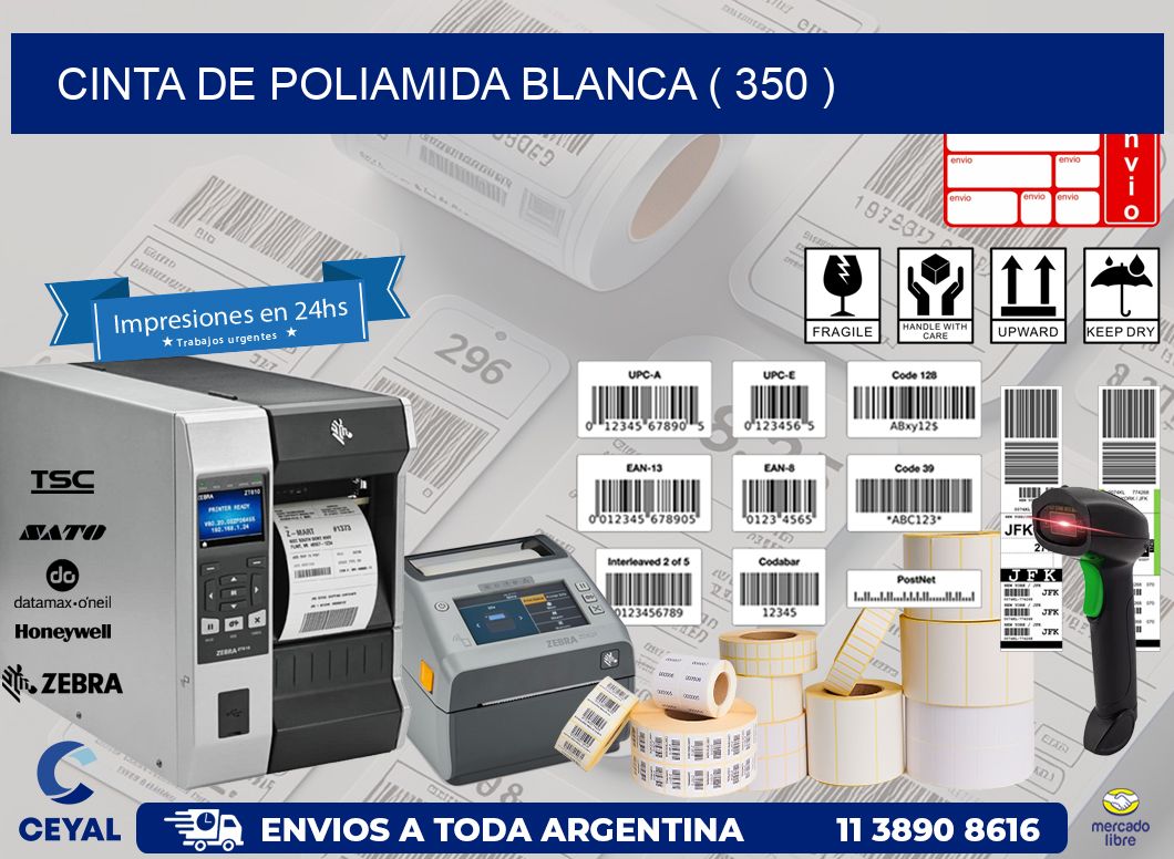CINTA DE POLIAMIDA BLANCA ( 350 )