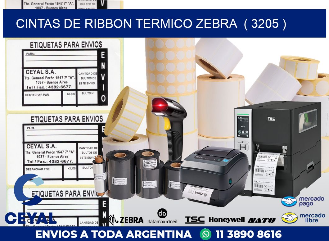 CINTAS DE RIBBON TERMICO ZEBRA  ( 3205 )