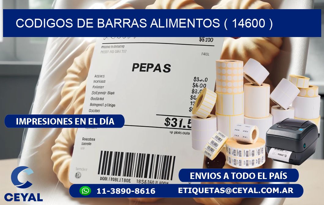 CODIGOS DE BARRAS ALIMENTOS ( 14600 )