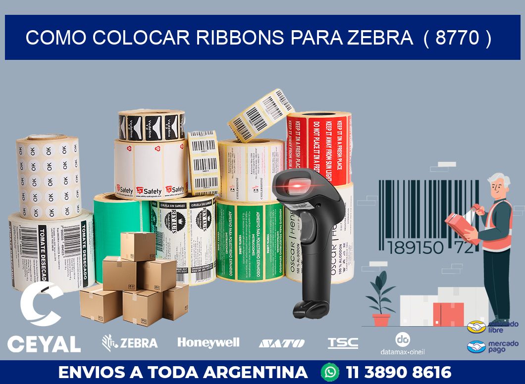 COMO COLOCAR RIBBONS PARA ZEBRA  ( 8770 )