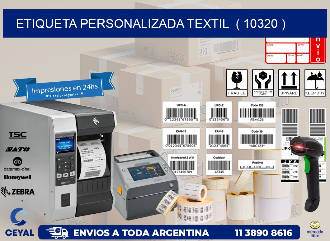 ETIQUETA PERSONALIZADA TEXTIL  ( 10320 )