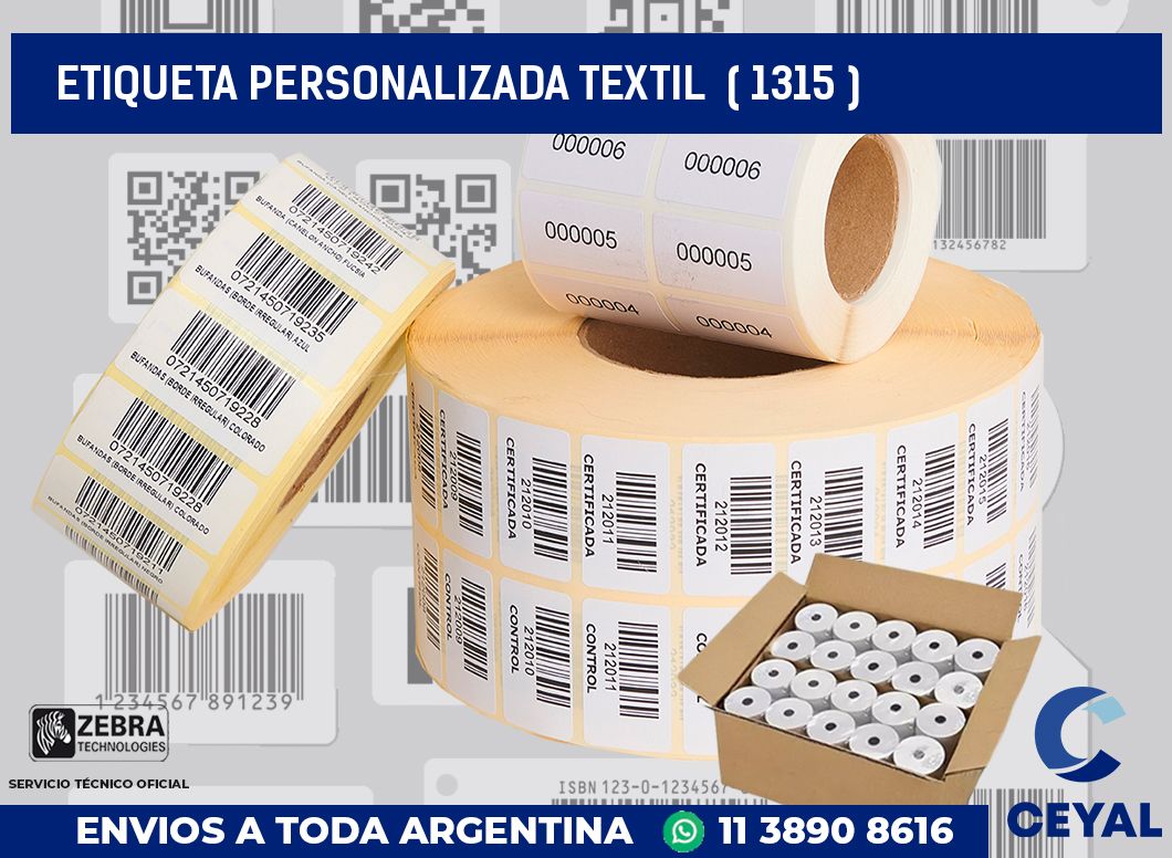 ETIQUETA PERSONALIZADA TEXTIL  ( 1315 )