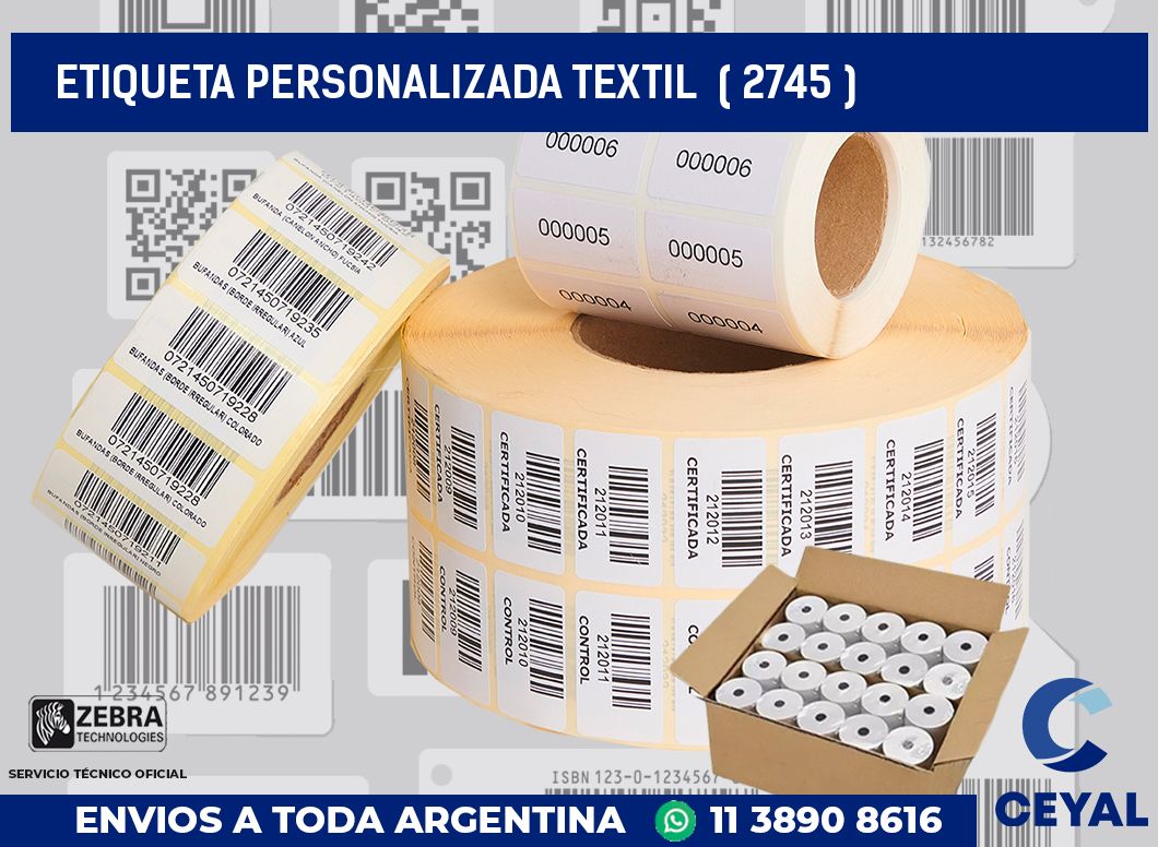 ETIQUETA PERSONALIZADA TEXTIL  ( 2745 )