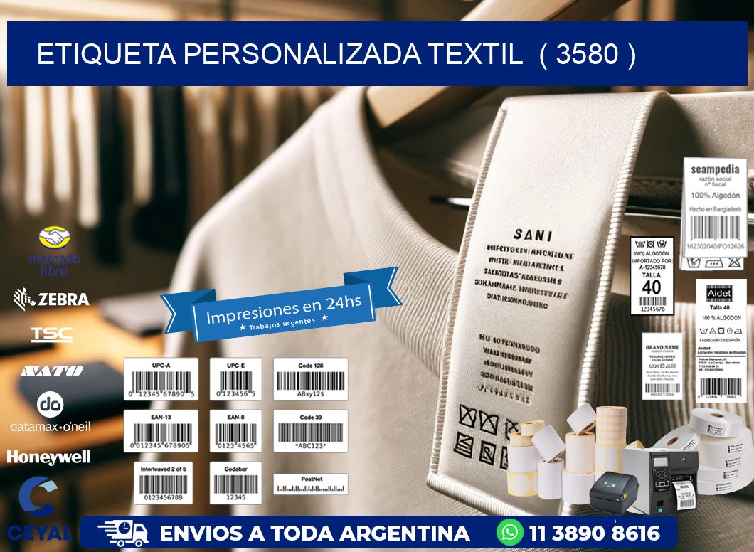 ETIQUETA PERSONALIZADA TEXTIL  ( 3580 )