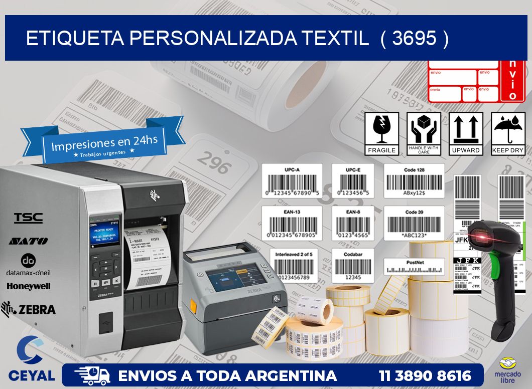 ETIQUETA PERSONALIZADA TEXTIL  ( 3695 )