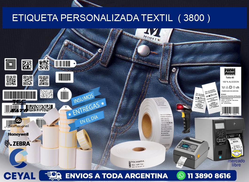 ETIQUETA PERSONALIZADA TEXTIL  ( 3800 )