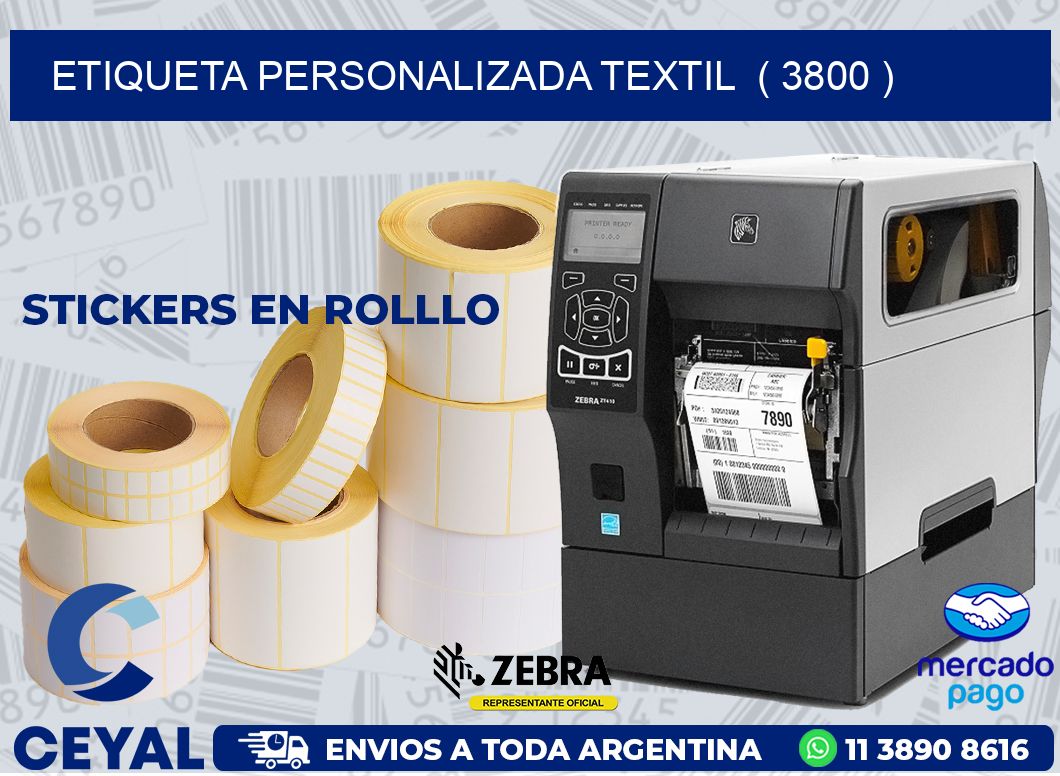 ETIQUETA PERSONALIZADA TEXTIL  ( 3800 )