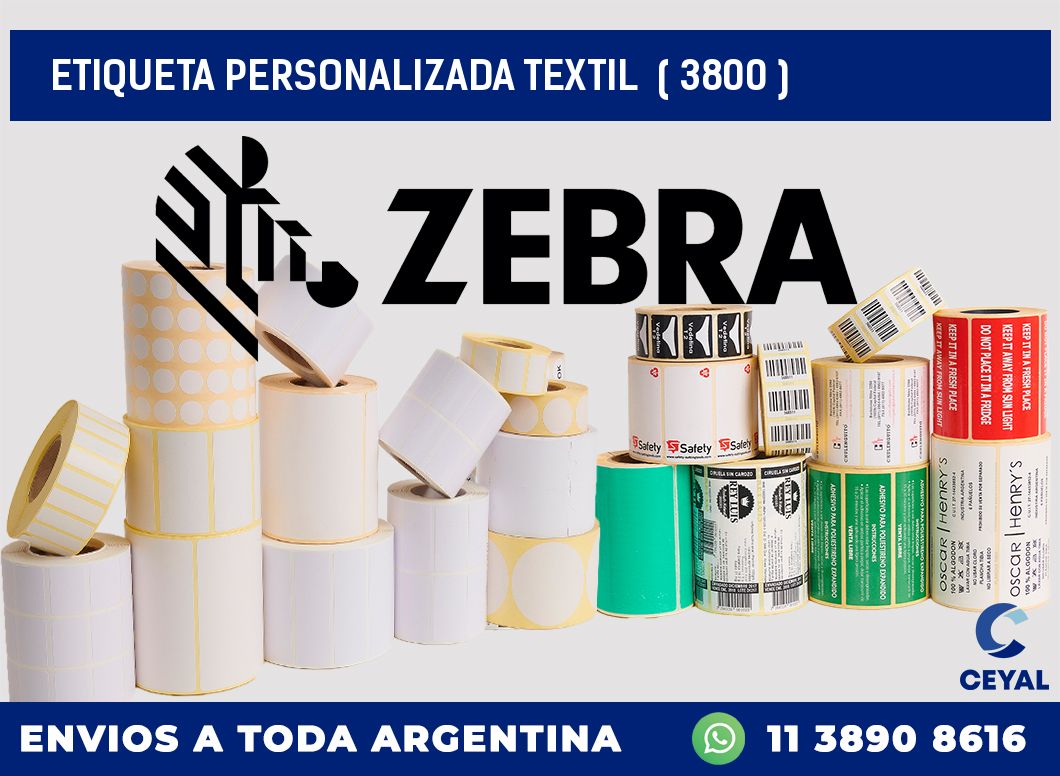 ETIQUETA PERSONALIZADA TEXTIL  ( 3800 )