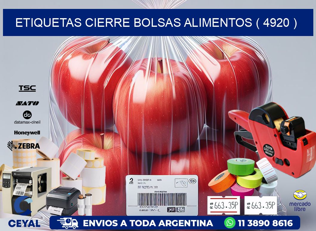 ETIQUETAS CIERRE BOLSAS ALIMENTOS ( 4920 )