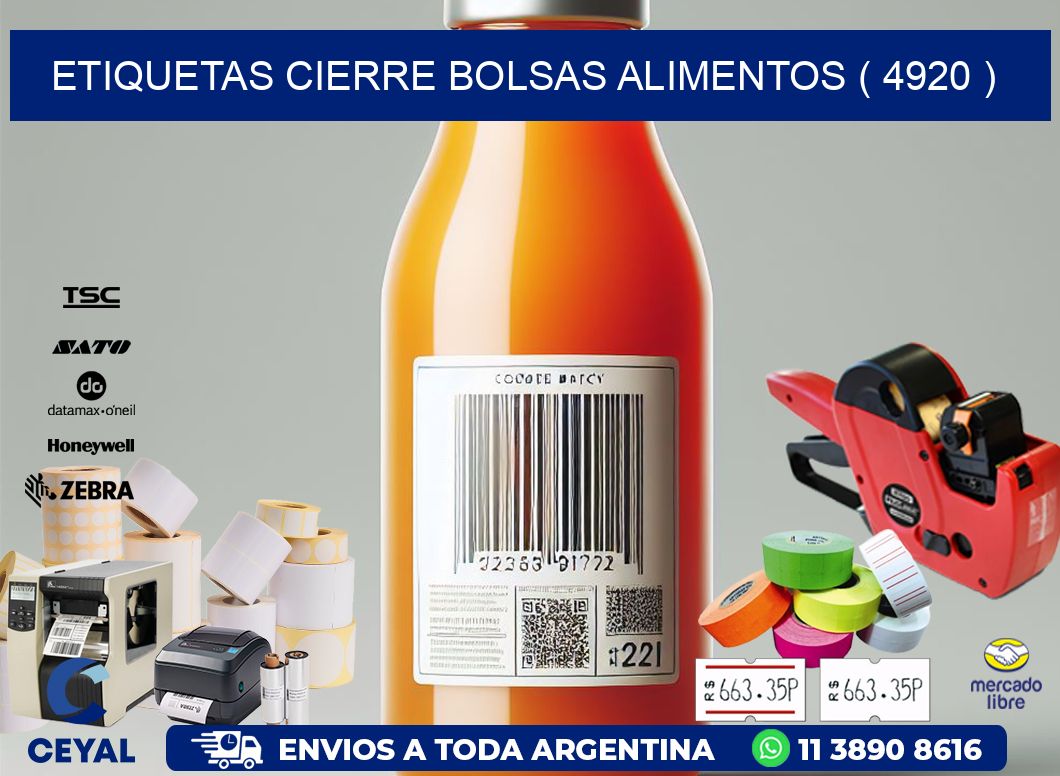 ETIQUETAS CIERRE BOLSAS ALIMENTOS ( 4920 )