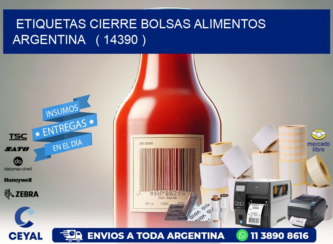 ETIQUETAS CIERRE BOLSAS ALIMENTOS ARGENTINA   ( 14390 )