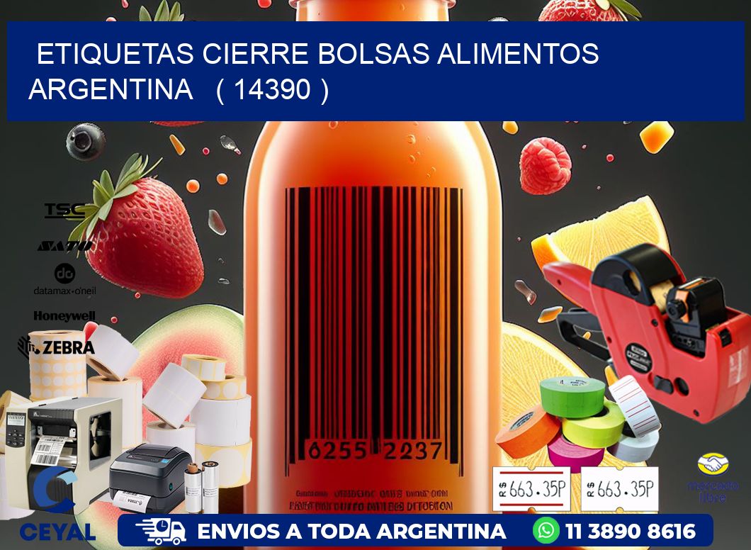 ETIQUETAS CIERRE BOLSAS ALIMENTOS ARGENTINA   ( 14390 )