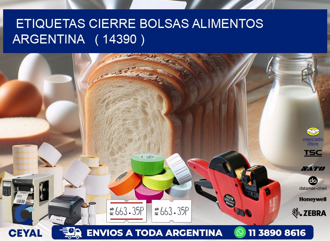 ETIQUETAS CIERRE BOLSAS ALIMENTOS ARGENTINA   ( 14390 )