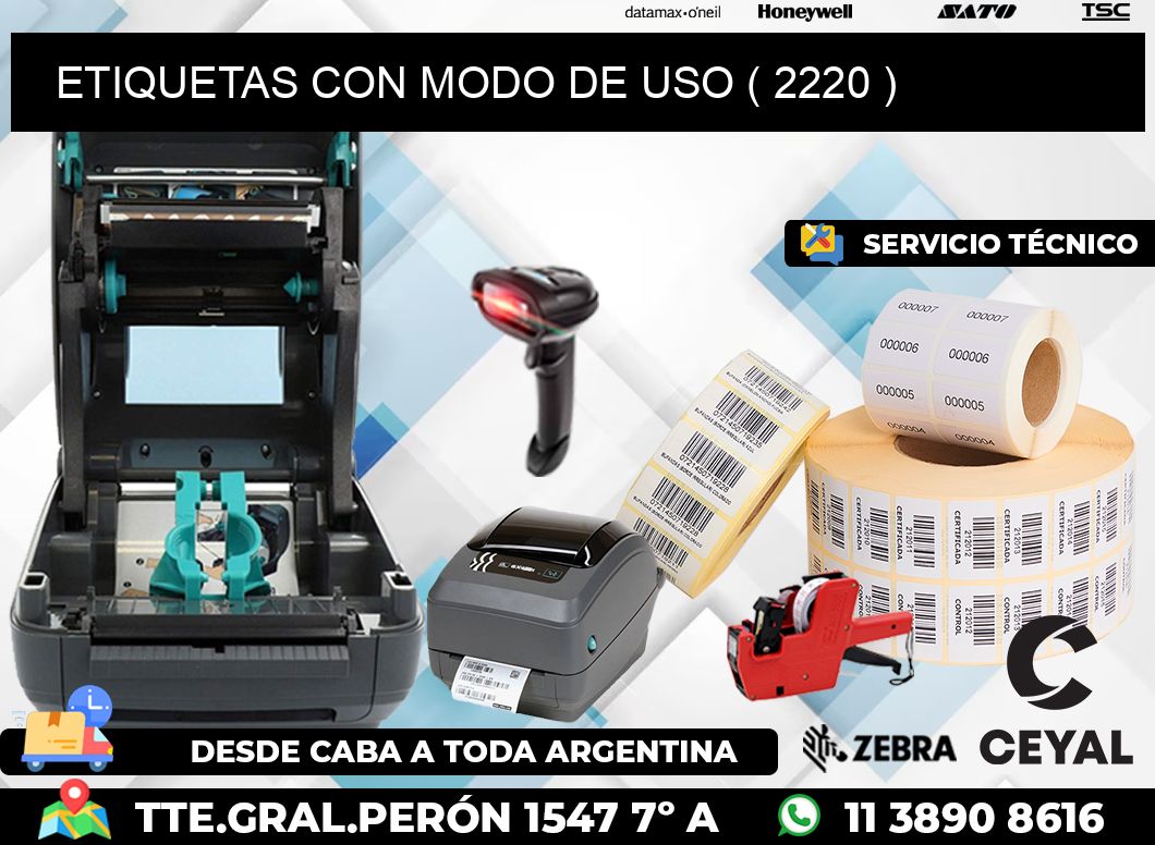 ETIQUETAS CON MODO DE USO ( 2220 )