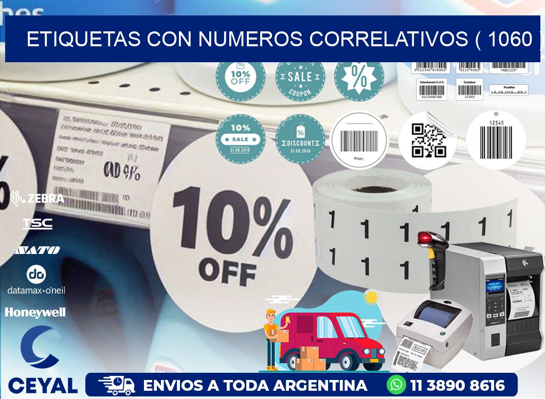 ETIQUETAS CON NUMEROS CORRELATIVOS ( 1060 )
