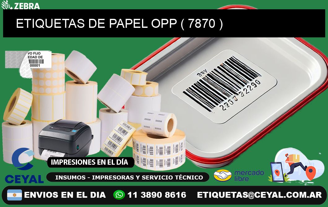 ETIQUETAS DE PAPEL OPP ( 7870 )
