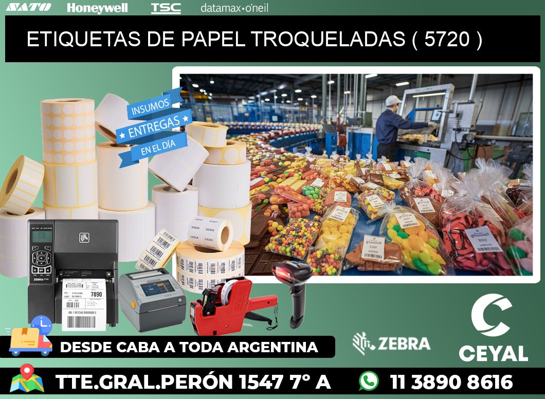 ETIQUETAS DE PAPEL TROQUELADAS ( 5720 )