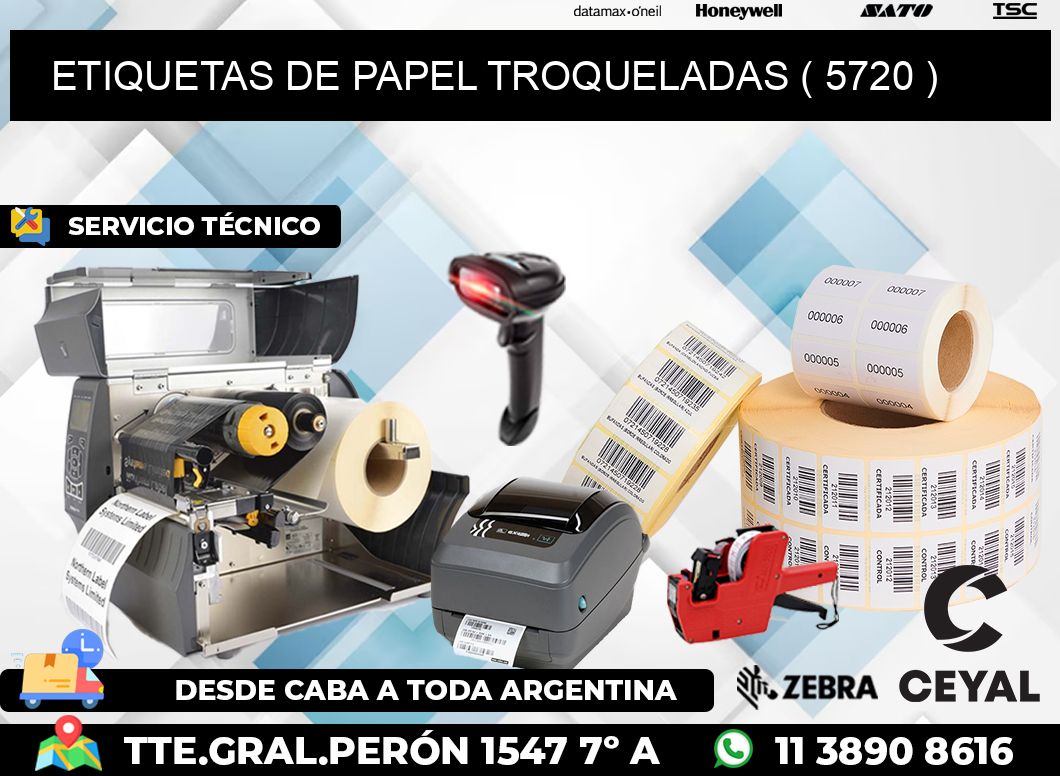 ETIQUETAS DE PAPEL TROQUELADAS ( 5720 )
