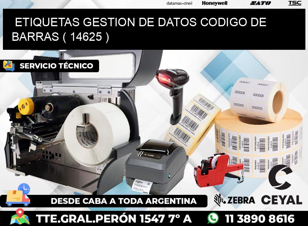 ETIQUETAS GESTION DE DATOS CODIGO DE BARRAS ( 14625 )