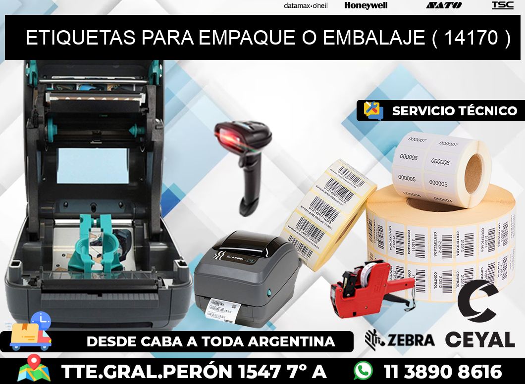ETIQUETAS PARA EMPAQUE O EMBALAJE ( 14170 )