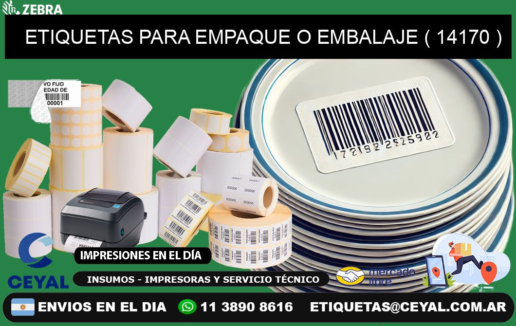 ETIQUETAS PARA EMPAQUE O EMBALAJE ( 14170 )