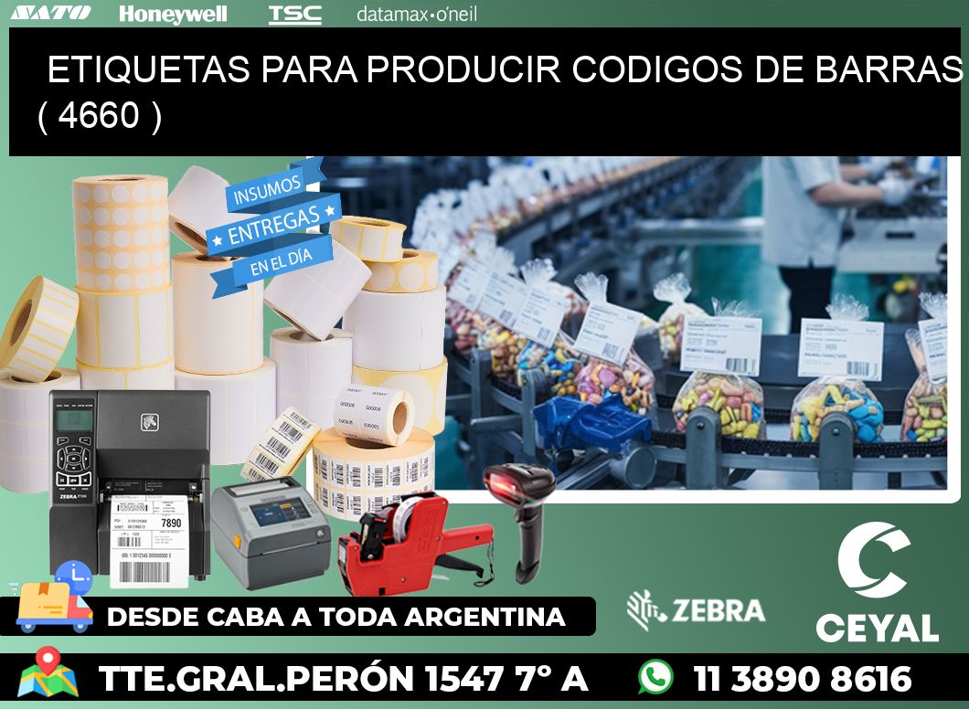 ETIQUETAS PARA PRODUCIR CODIGOS DE BARRAS ( 4660 )