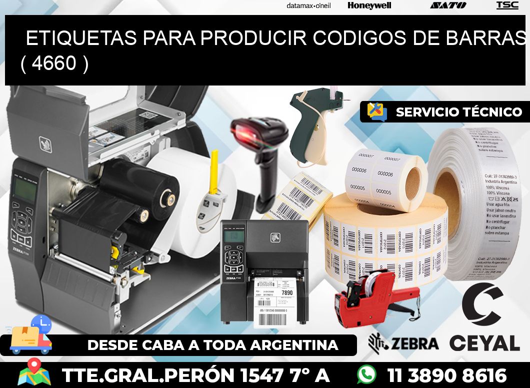 ETIQUETAS PARA PRODUCIR CODIGOS DE BARRAS ( 4660 )