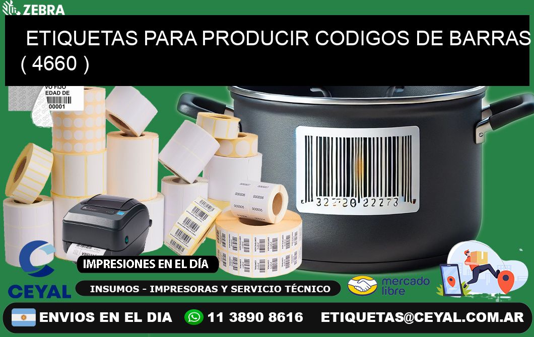ETIQUETAS PARA PRODUCIR CODIGOS DE BARRAS ( 4660 )