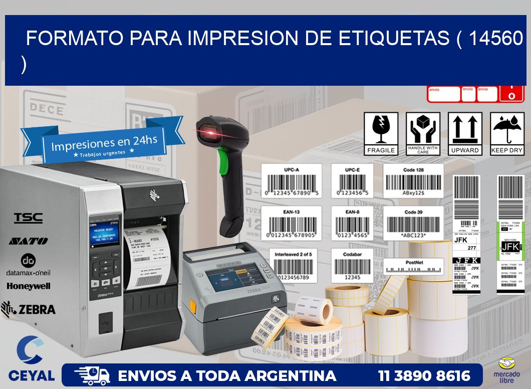 FORMATO PARA IMPRESION DE ETIQUETAS ( 14560 )