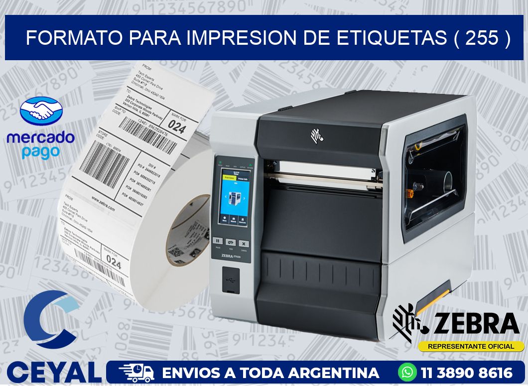 FORMATO PARA IMPRESION DE ETIQUETAS ( 255 )