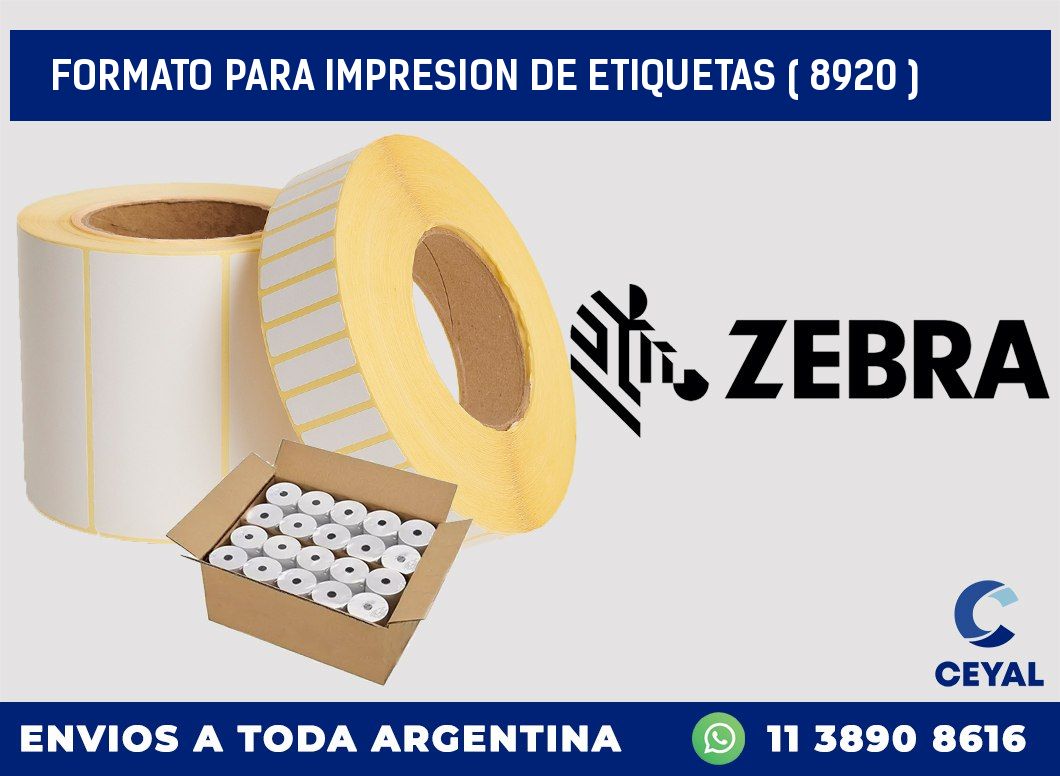 FORMATO PARA IMPRESION DE ETIQUETAS ( 8920 )