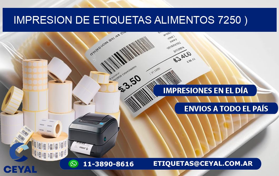 IMPRESION DE ETIQUETAS ALIMENTOS 7250 )
