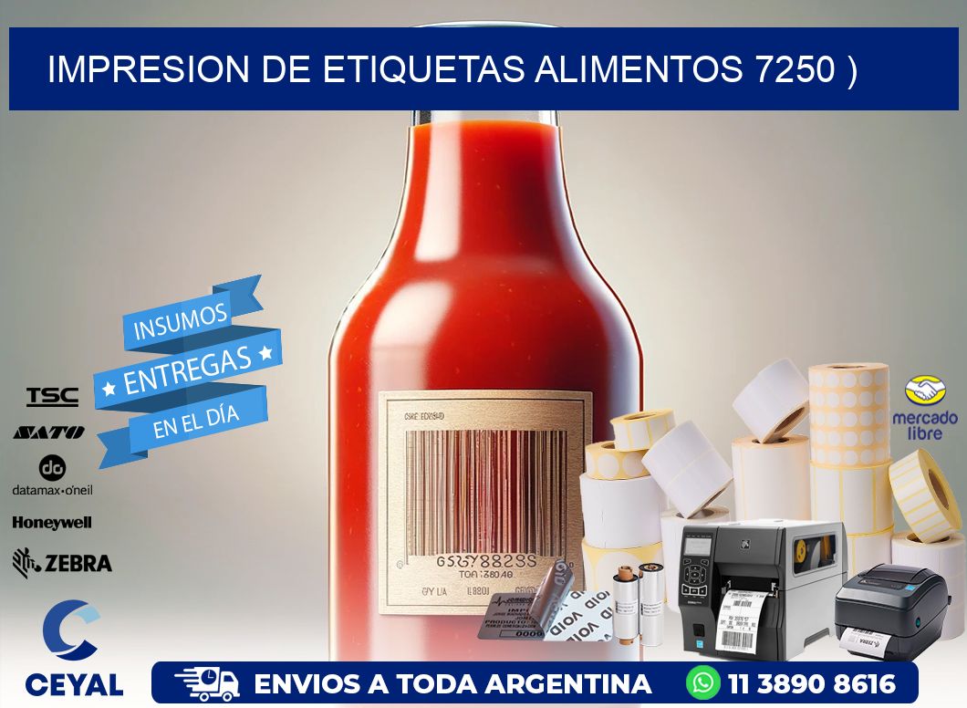 IMPRESION DE ETIQUETAS ALIMENTOS 7250 )